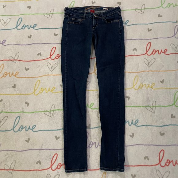 Jeans Fille Arizona Jean Co. Taille 6 Regular - Décor Papillons - Bleu Denim Stretch - Occasion Bon état